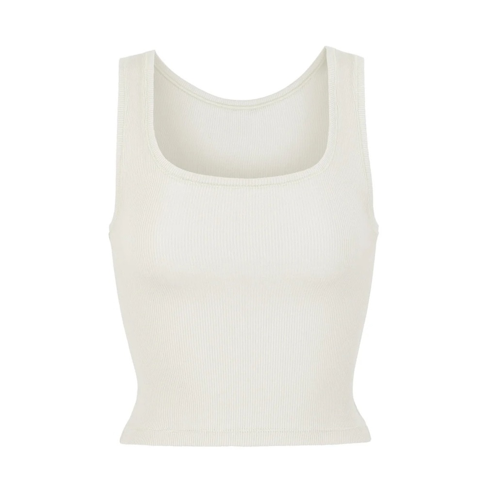 Skims Cotton Rib Tank in Bone